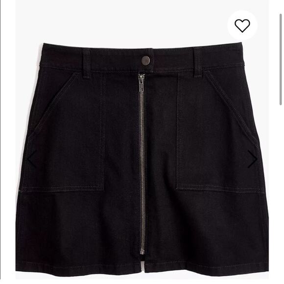 Madewell Dresses & Skirts - Madewell Black Frost Denim Utility Zipper Mini Skirt sz 27‎